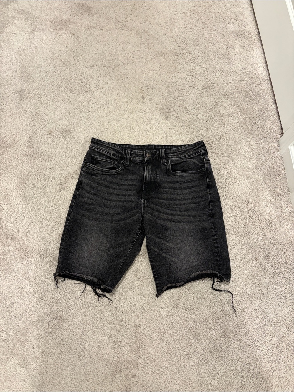 Buffalo David Bitton Black Washed Distressed Denim Shorts